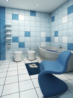 Badezimmer blau